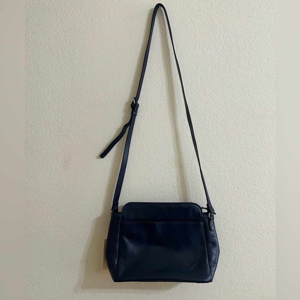 NWT Patricia Nash Vintage Distressed Ithaca Crossbody Denim Blue Travel Leather